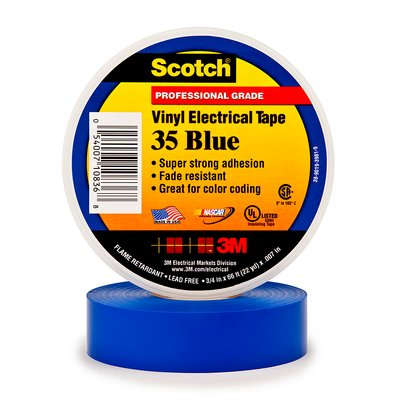 3m scotch 35 pvc tape 19mm x 20m blauw