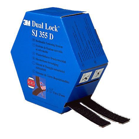 3m dual lock klikband sj355d 25mm 2 x 5m zwart